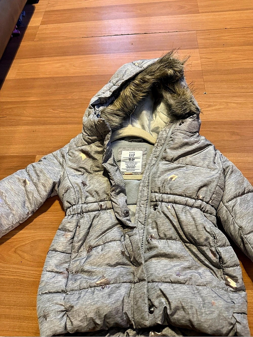 baby GAP Coldcontrol Max Baby Puffer Coat Gray 18-24 Months